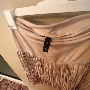 Suede fringe skirt. XL